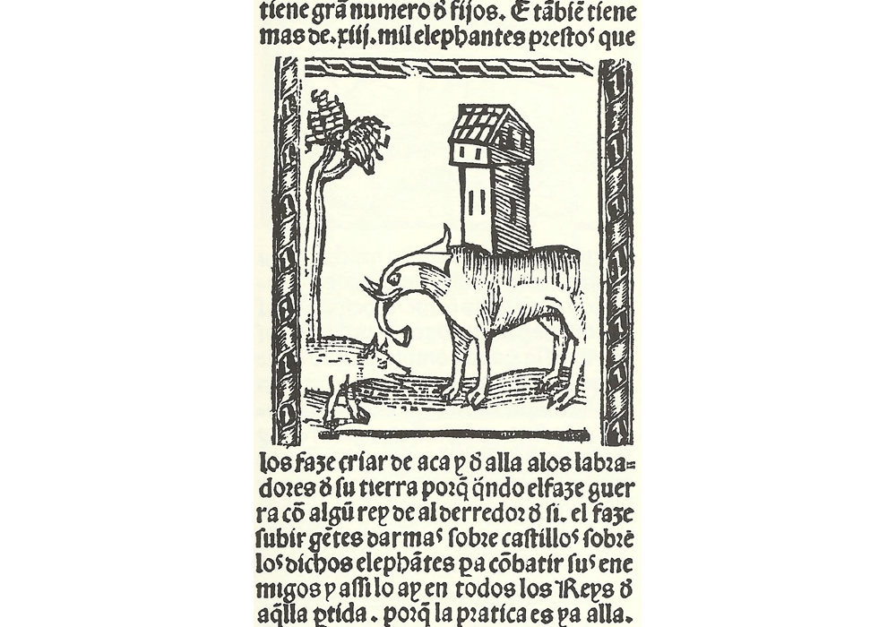 Libro maravillas mundo-Mandeville-Incunabula & Ancient Books-facsimile book-Vicent García Editores-8 War & Agricultural Indian elephant